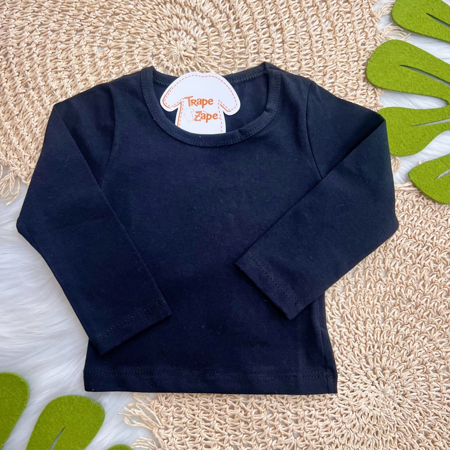 Blusa Manga Longa Básica - Preto